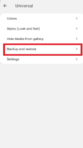 backup and restore feature