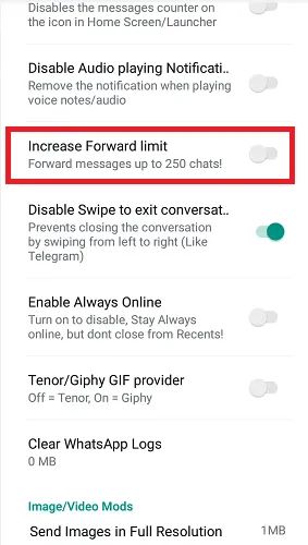 increased forward limit feature